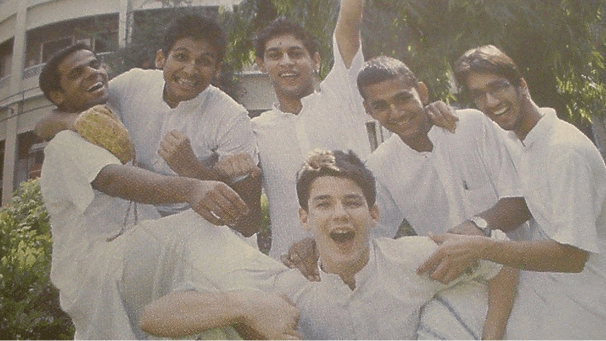 MJ with fellow students in a scholastic monastery in India